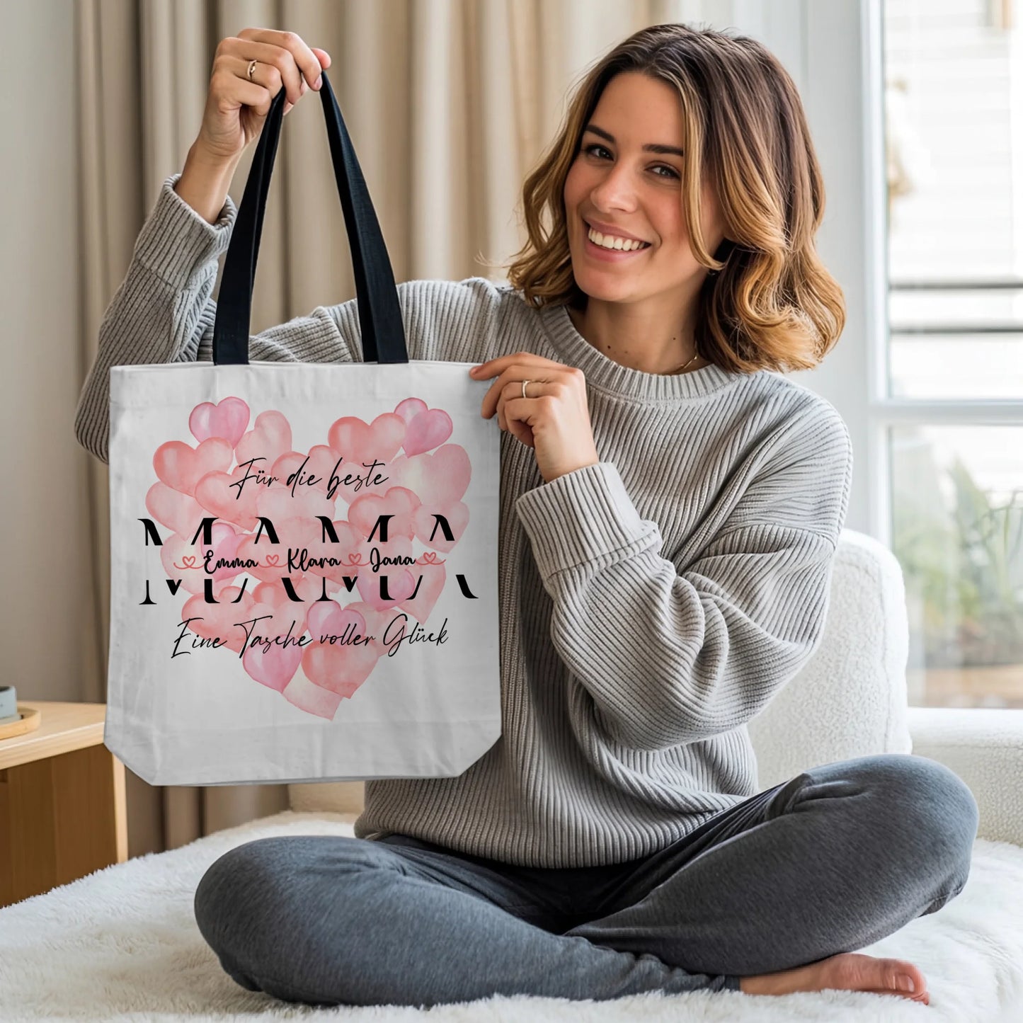 Mom Tasche Mit Namen personalisierte Mama Einkaufstasche mit Wunschtext 2