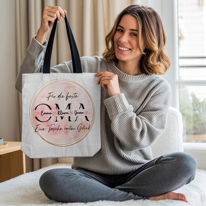 Oma Tasche Personalisiert mit Namen Wunschtext und Hintergrundbild Stoffbeutel 2
