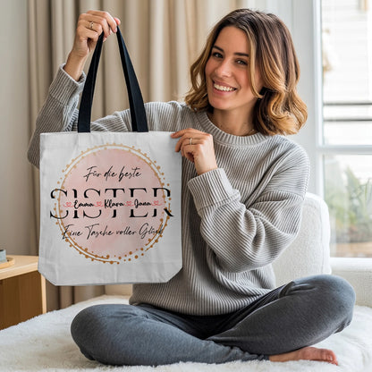 Tasche Mit Namen Personalisiert Sister Beutel mit Namen, Hintergrundbild & Wunschtext 2