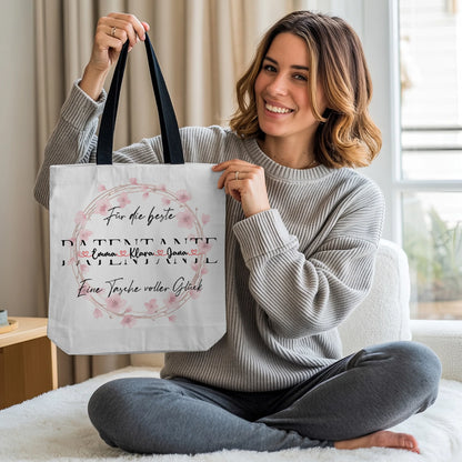 Tasche Mit Namen Personalisiert Patentante Stoffbeutel mit Wunschtext 2