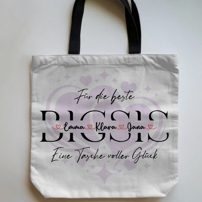 Tasche Mit Namen Personalisiert für Schwester BIGSIS mit Hintergrundbild & Wunschtext 5
