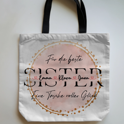 Tasche Mit Namen Personalisiert Sister Beutel mit Namen, Hintergrundbild & Wunschtext 5