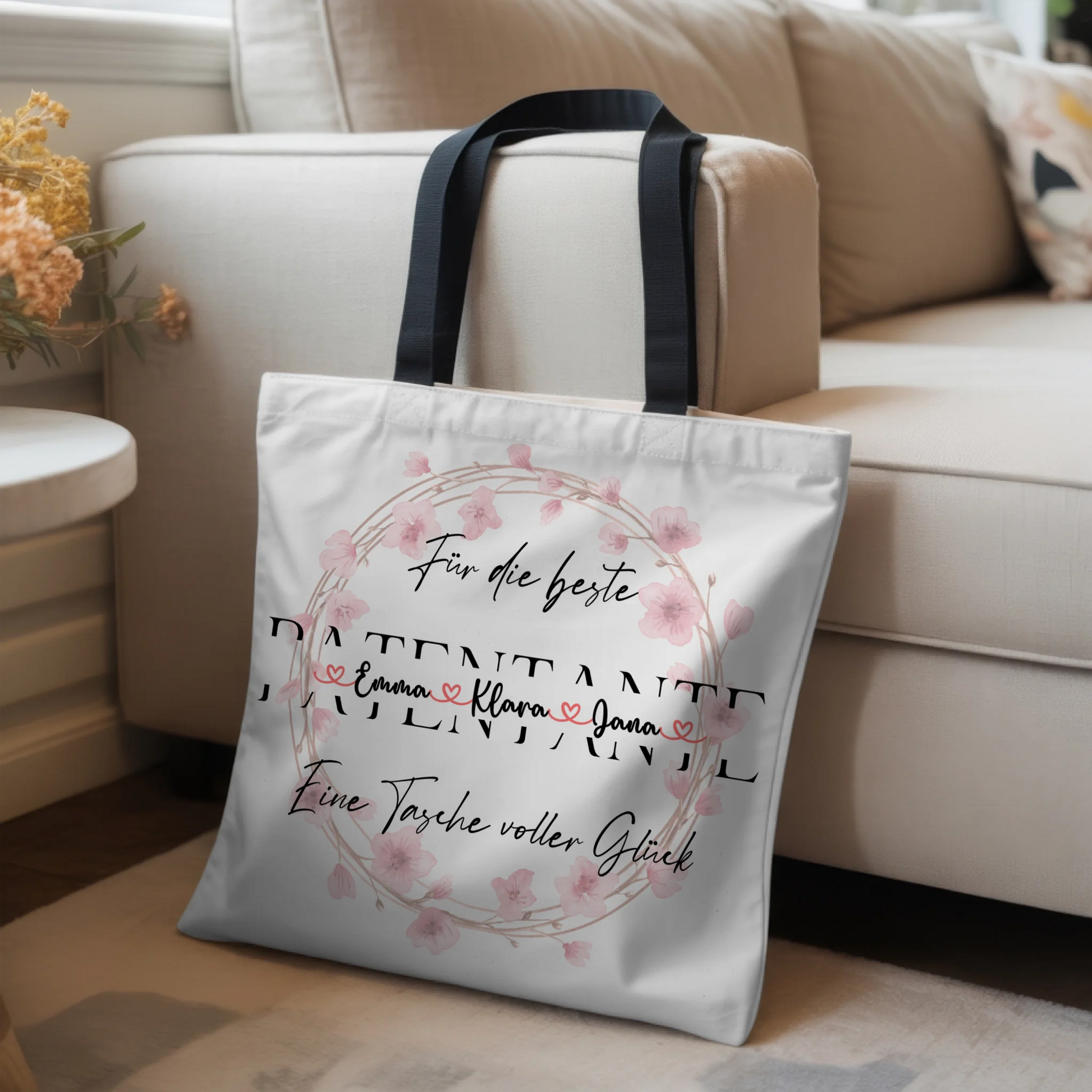 Tasche Mit Namen Personalisiert Patentante Stoffbeutel mit Wunschtext 3