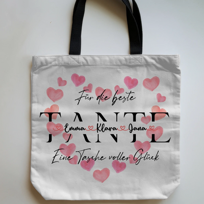 Tasche Mit Namen Personalisiert für TANTE Stoffbeutel mit Namen, Hintergrund & Wunschtext 5