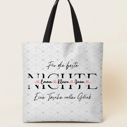 Tasche Mit Namen Personalisiert Nichte Pinky Pastell mit Namen Hintergrundbild Wunschtext 1