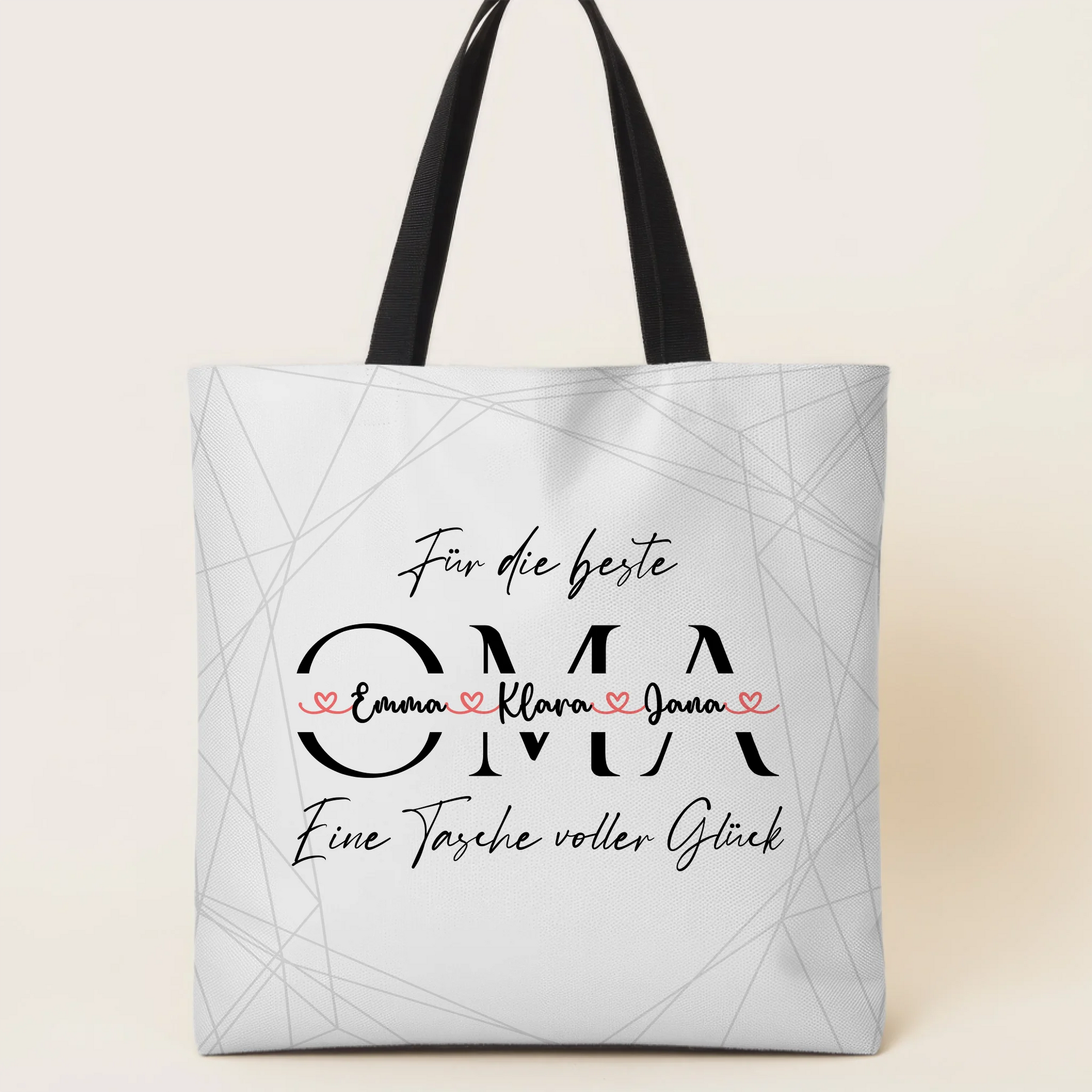 Personalisierte Tasche Oma Pastell Rosa Orange mit Namen 1