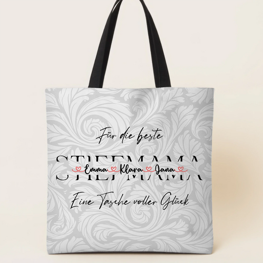 Tasche Mit Namen Personalisiert STIEFMAMA mit Hintergrundbild & Wunschtext 1