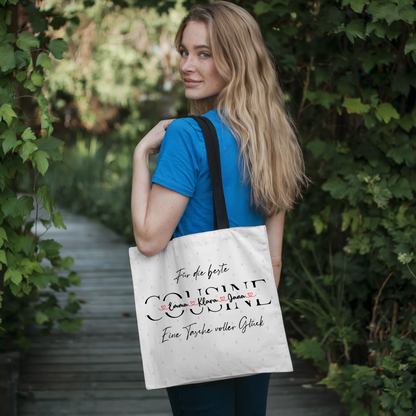 Tasche Mit Namen Personalisiert Cousine Pinky Pastell - Namen Hintergrundbild & Wunschtext 4