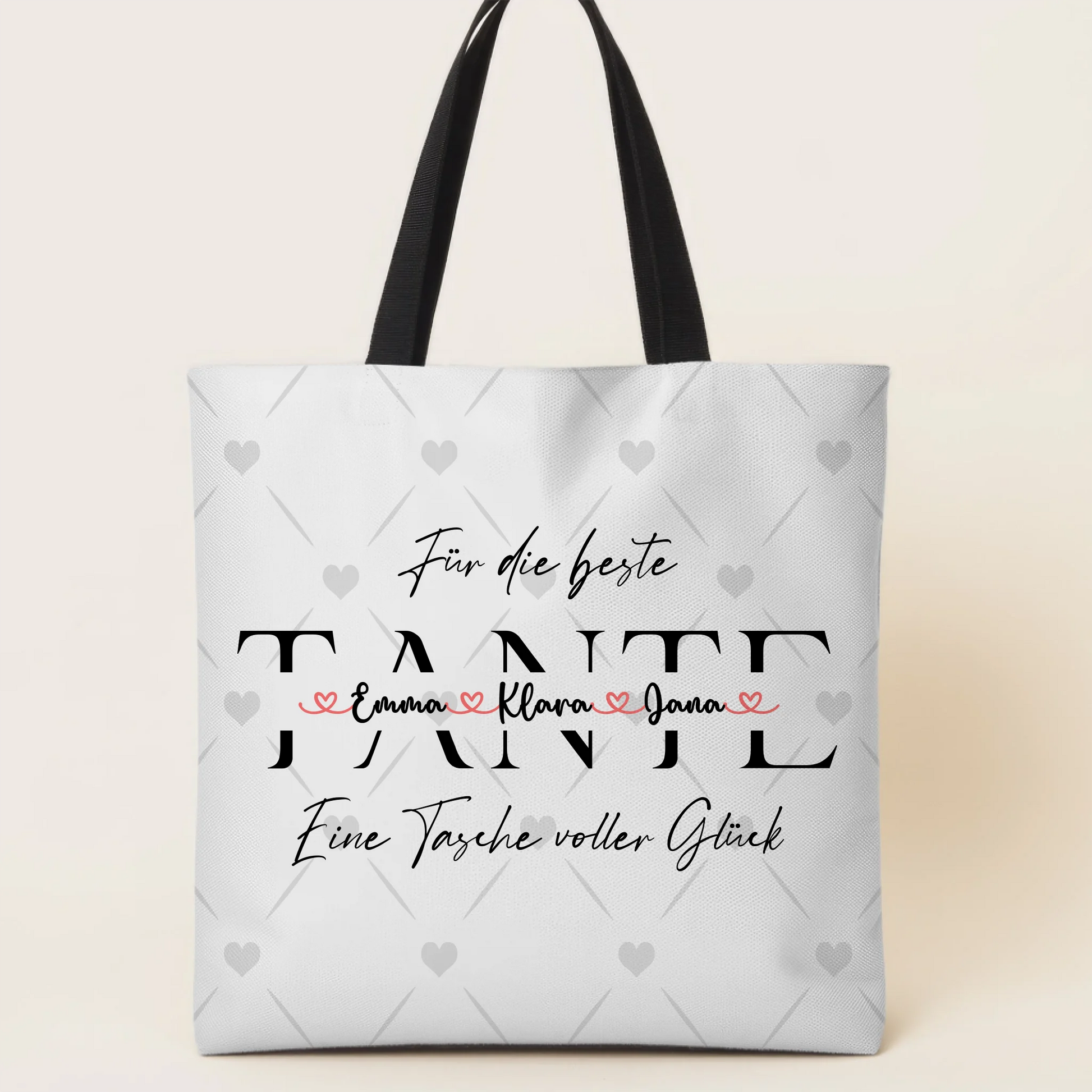 Tasche Mit Namen Personalisiert Tante Azure Hell Wunschtext & Bild 1