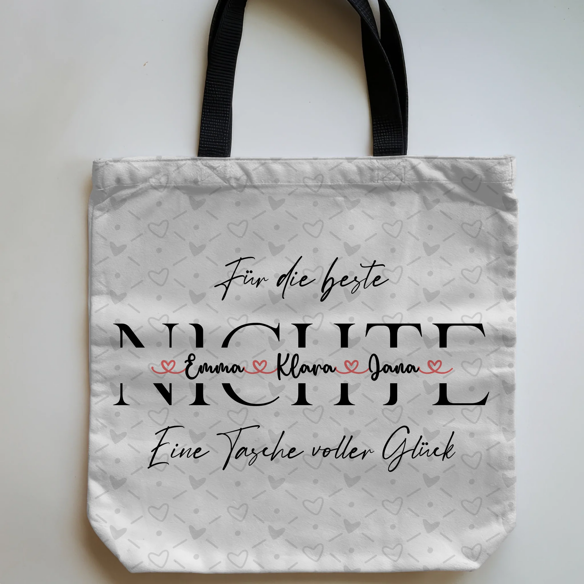 Tasche Mit Namen Personalisiert Nichte Pinky Pastell mit Namen Hintergrundbild Wunschtext 5