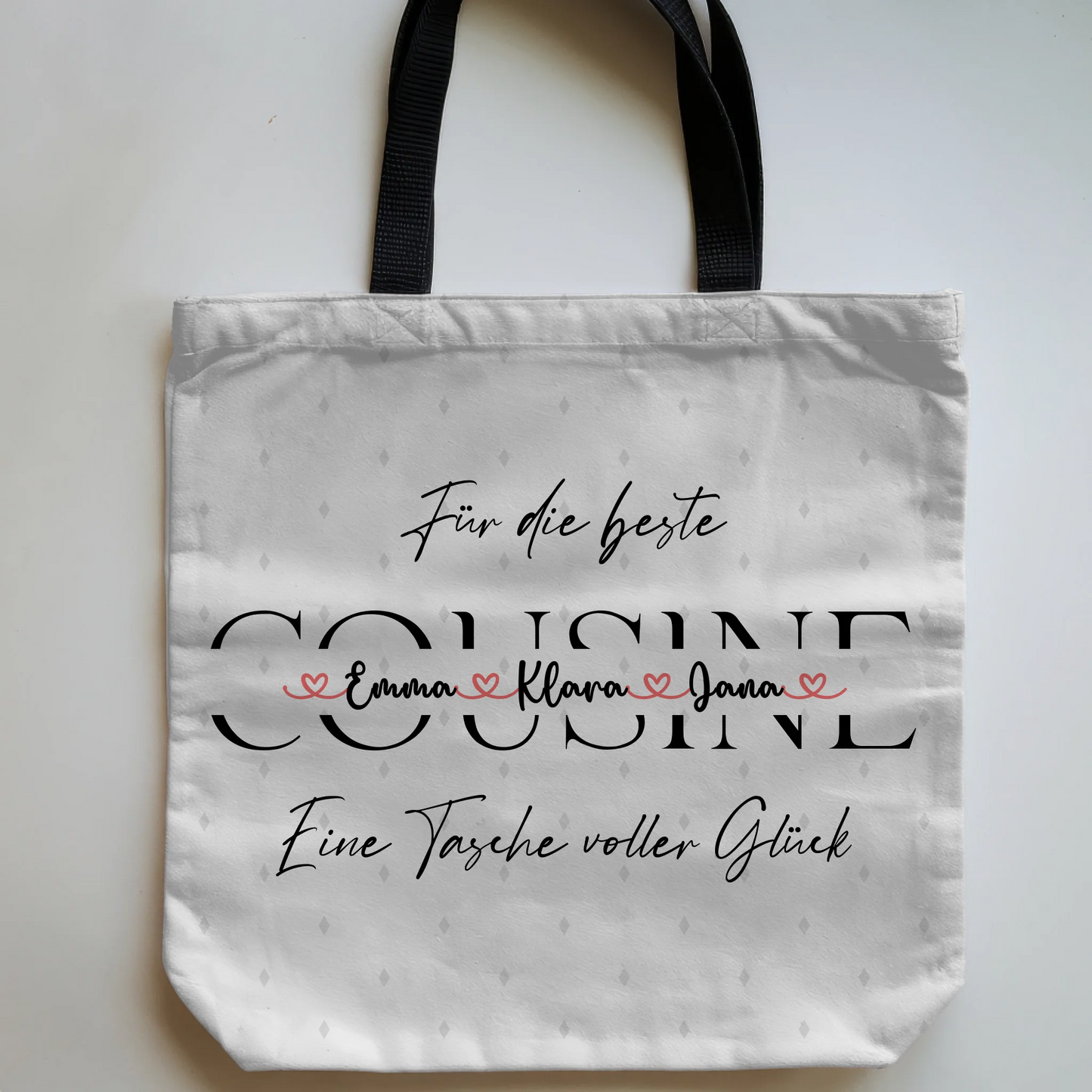 Tasche Mit Namen Personalisiert Cousine Pinky Pastell - Namen Hintergrundbild & Wunschtext 5