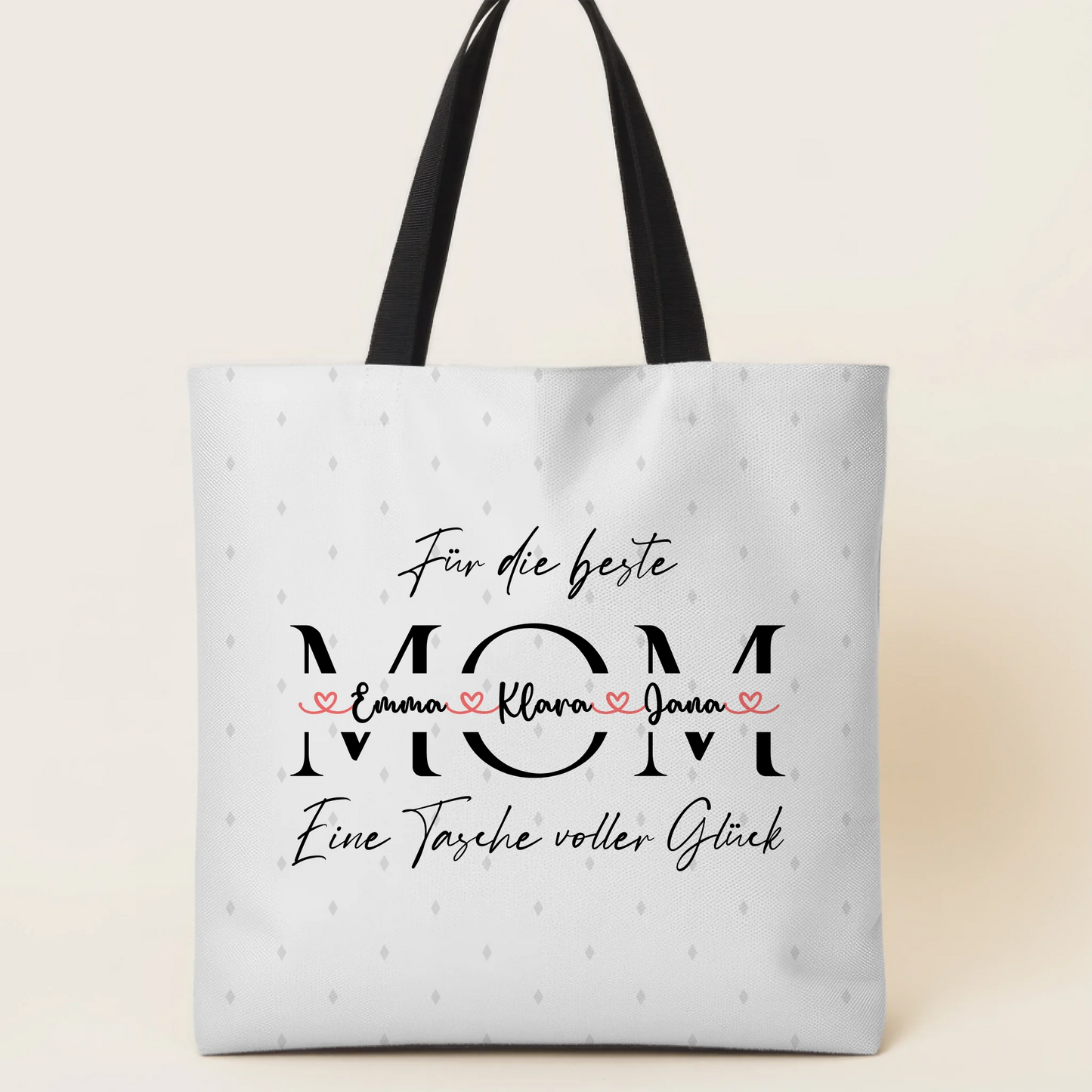 Mom Tasche Mit Namen personalisiert Pastel Lavender, mit Hintergrundbild & Wunschtext 1