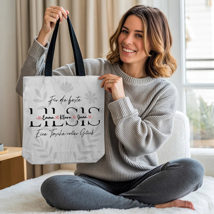 Tasche Mit Namen Personalisiert Schwester LILSIS Pastel Light Coral Wunschtext 2