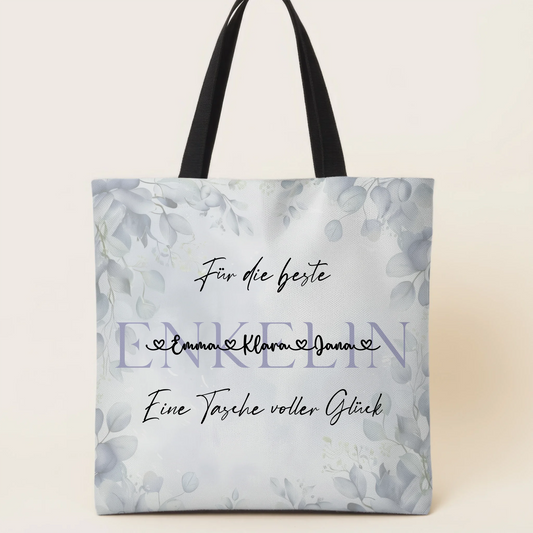 Tasche Mit Namen Personalisiert Eukalyptus Floral für ENKELIN mit Motiv & Wunschtext 1