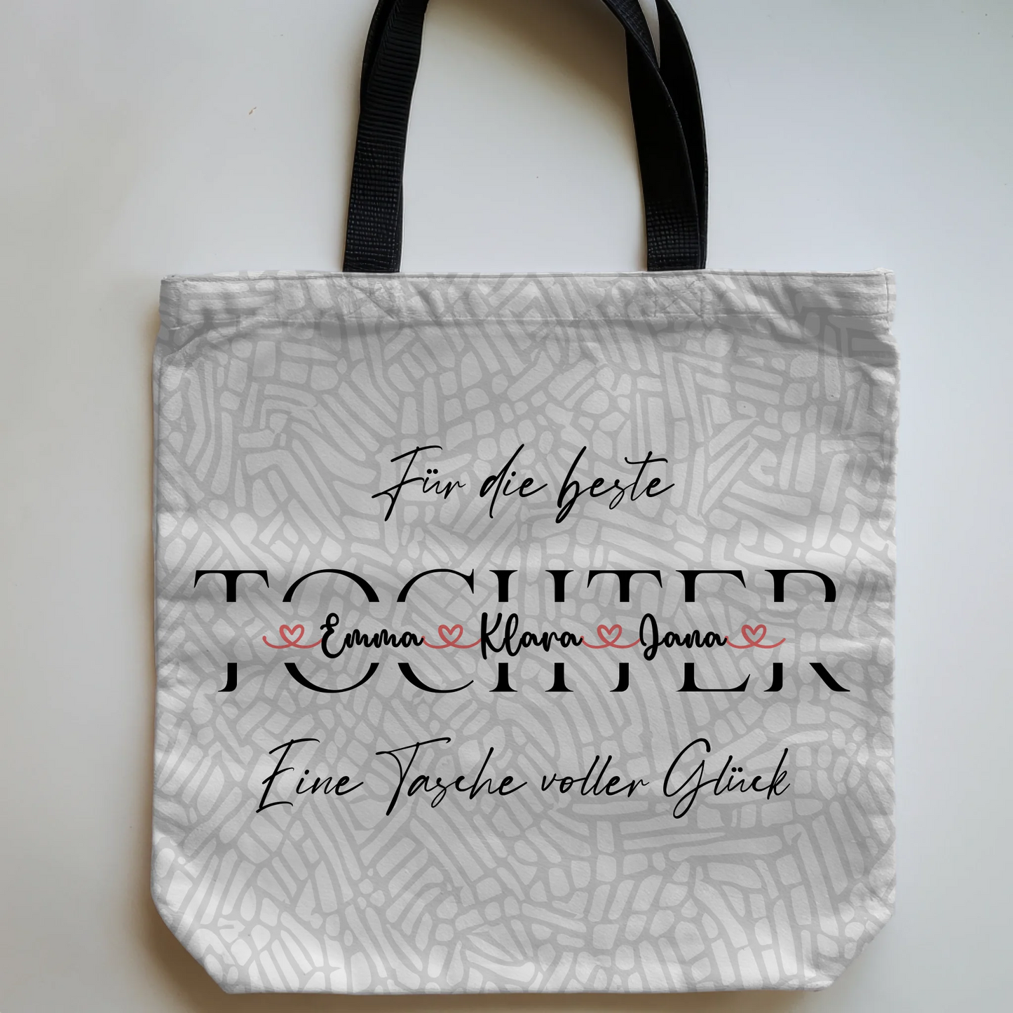 Tasche Mit Namen Personalisiert Tochter Cremeweiß mit Namen Hintergrundbild & Wunschtext 5