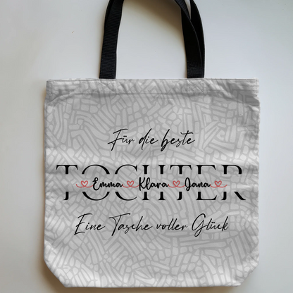 Tasche Mit Namen Personalisiert Tochter Cremeweiß mit Namen Hintergrundbild & Wunschtext 5