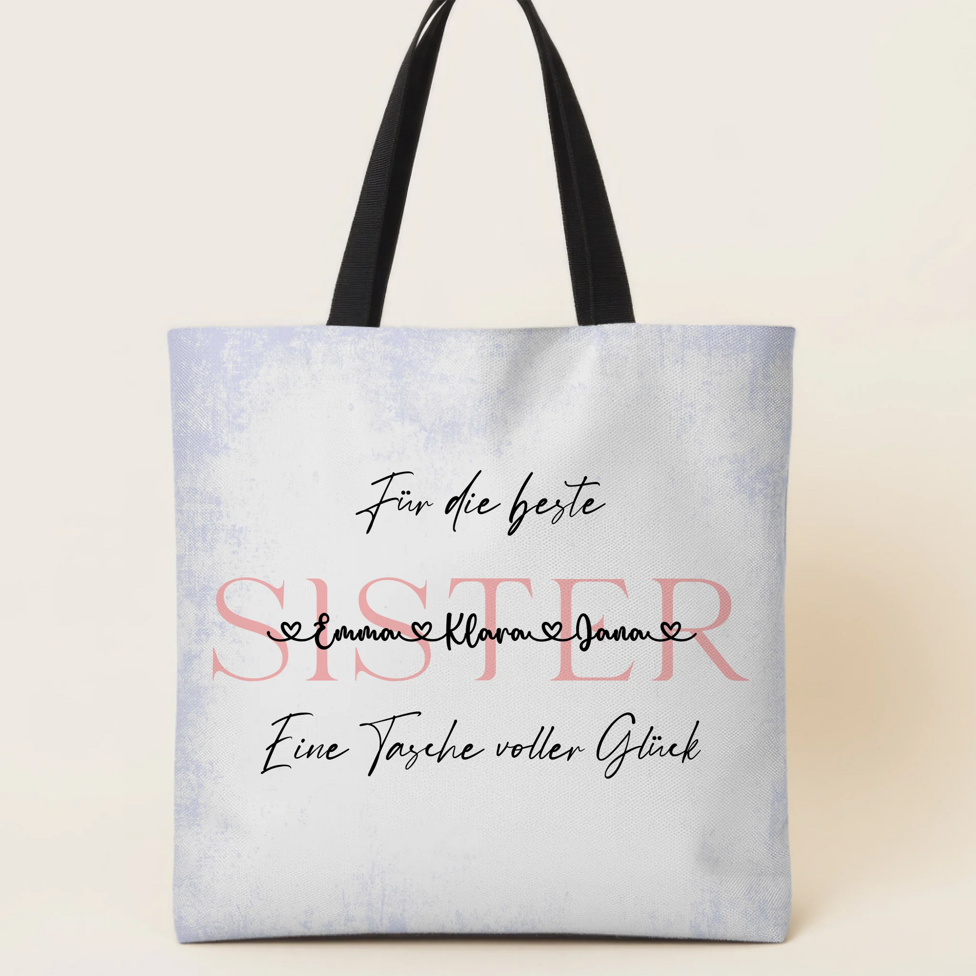 Tasche Mit Namen Personalisiert Schwester Pastel Lavender-Namen, Hintergrund & Wunschtext 1