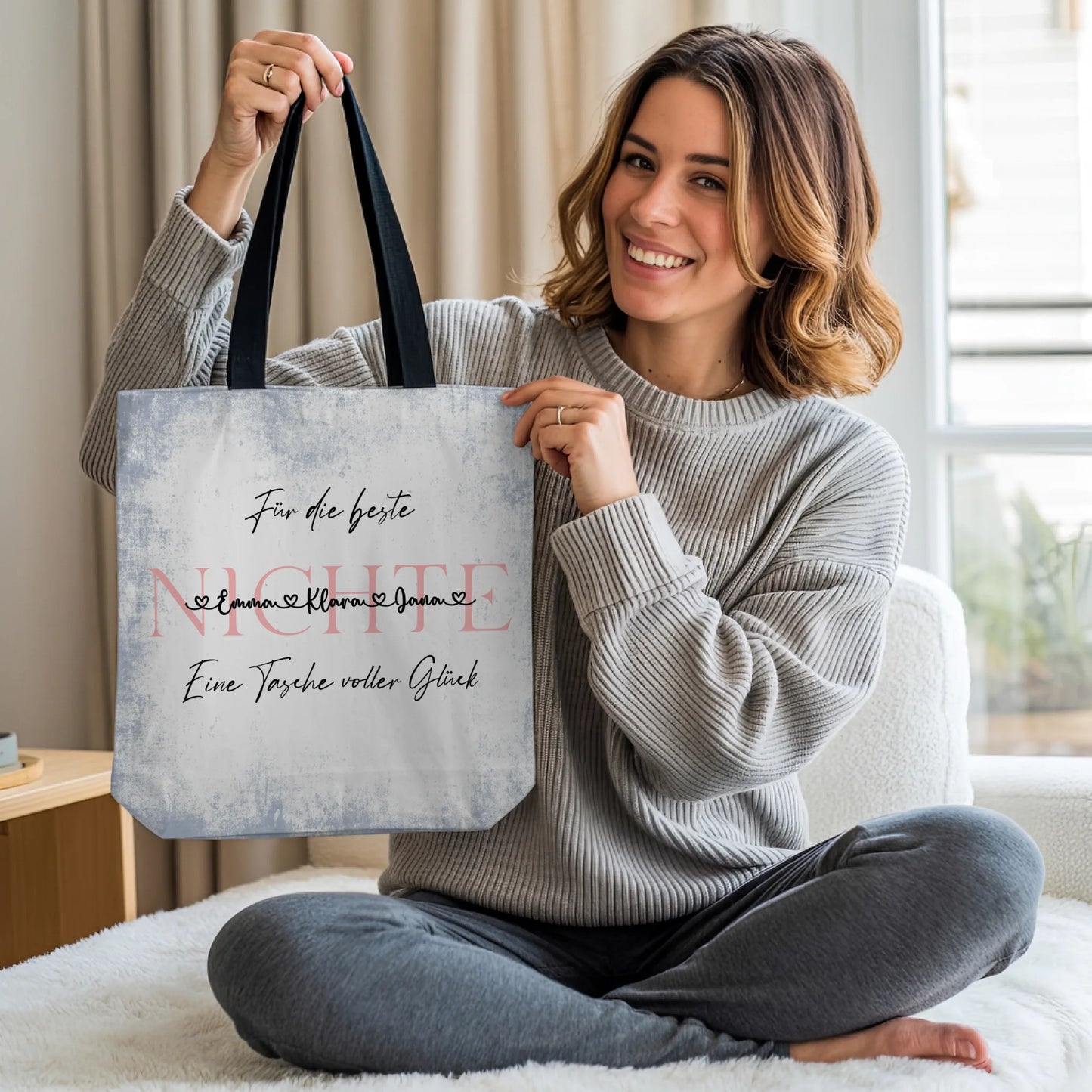 Tasche Mit Namen Personalisiert Nichte Capriblau Pastell 2