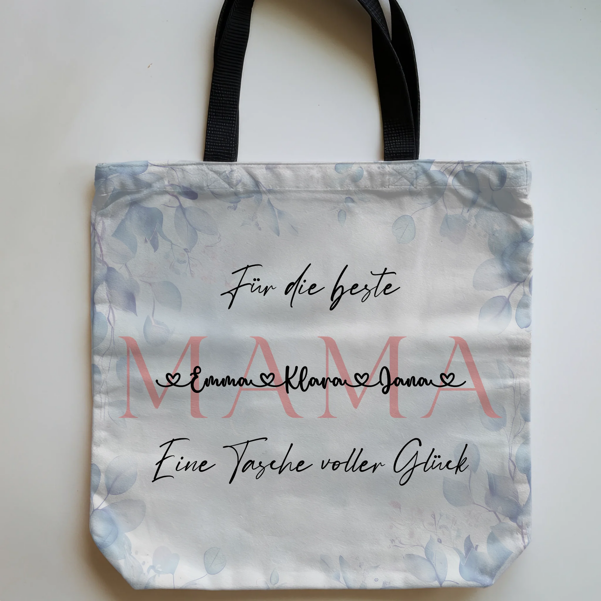 Mom Tasche Mit Namen Eukalyptus Floral personal mit Hintergrundbild & Wunschtext 5