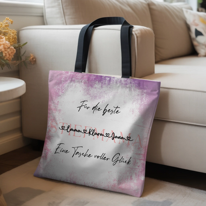 Tasche Mit Namen Personalisiert Stiefmama Watercolor Rosa 3