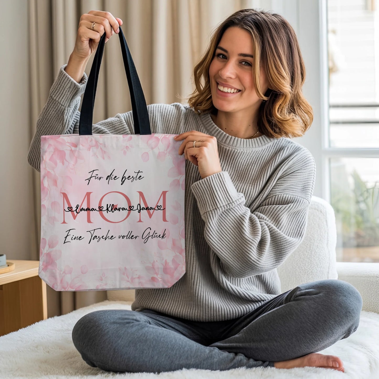 Mom Tasche Mit Namen Eukalyptus Floral Mama personalisierbar 2