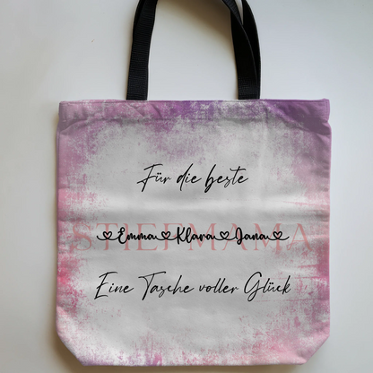 Tasche Mit Namen Personalisiert Stiefmama Watercolor Rosa 5