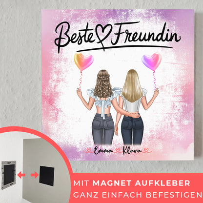 Freundinnen Bild Personalisiert Fotoboard 2 Clipart-Frauen, Namen & Spruch für Freundin