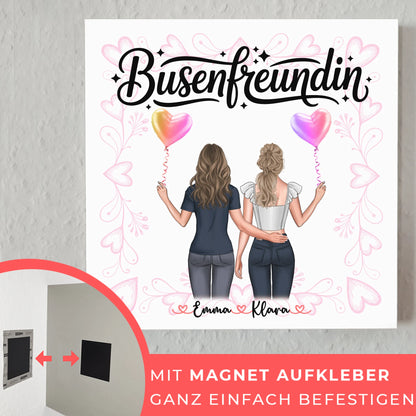 Beste Freundin Geschenk personalisiert mit 2 Clipart-Frauen, Namen & Spruch