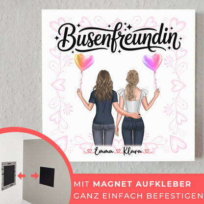 Beste Freundin Geschenk personalisiert mit 2 Clipart-Frauen, Namen & Spruch