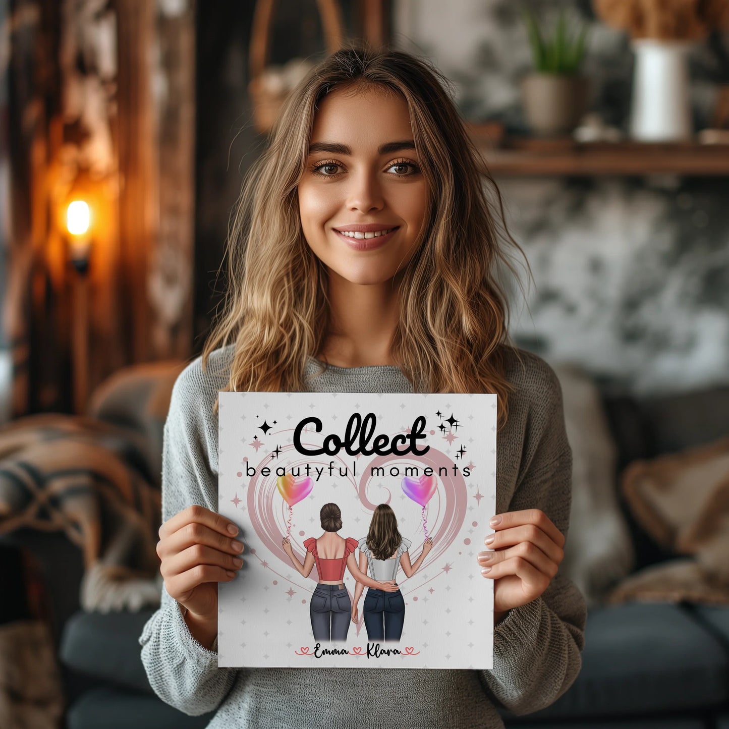 personalisierbares Fotoboard beste Freundin mit Namen & Spruch