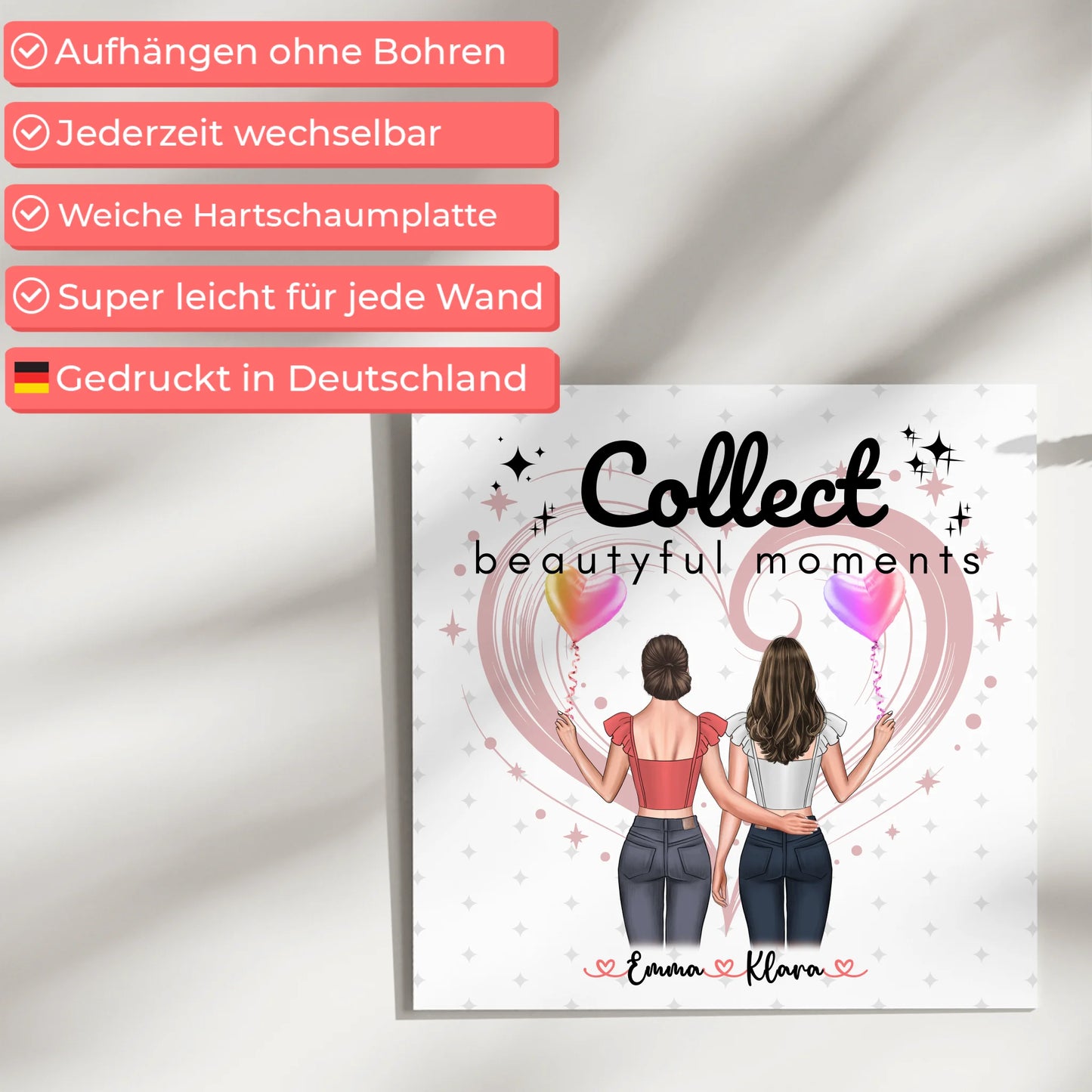 personalisierbares Fotoboard beste Freundin mit Namen & Spruch