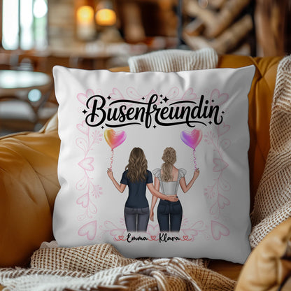 Beste Freundin Kissen Busenfreundin mit 2 Clipart Frauen, Namen & Wunschtext