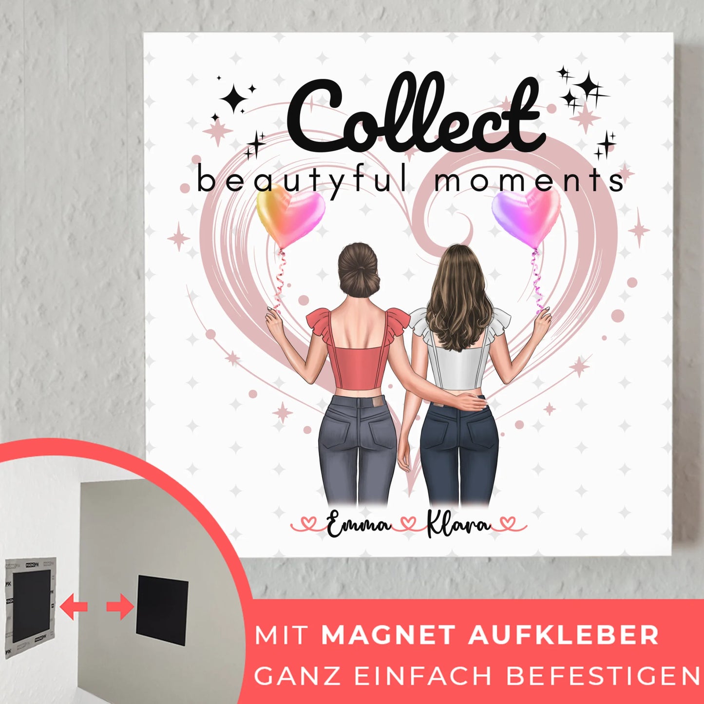 personalisierbares Fotoboard beste Freundin mit Namen & Spruch