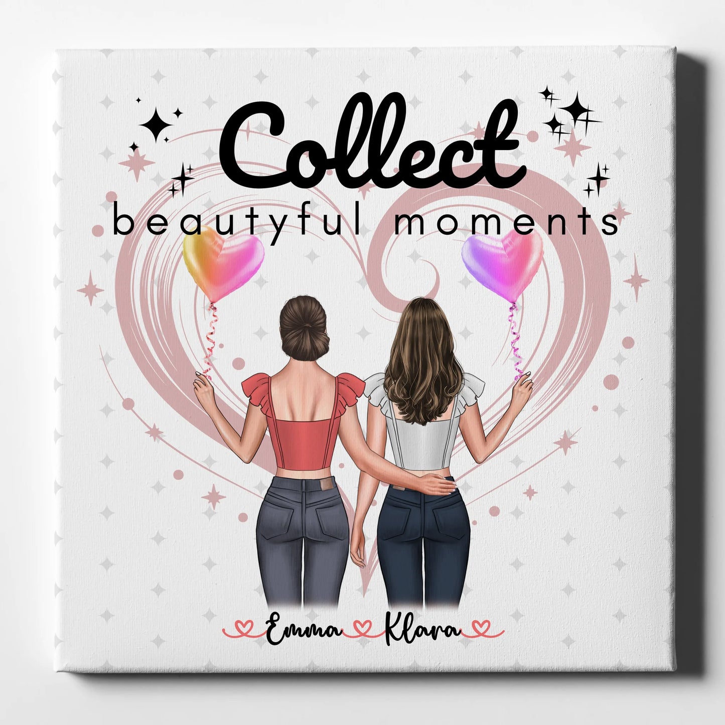 Fotogeschenk beste Freundin Leinwand 2 Clipart Frauen, Namen & Spruch 1