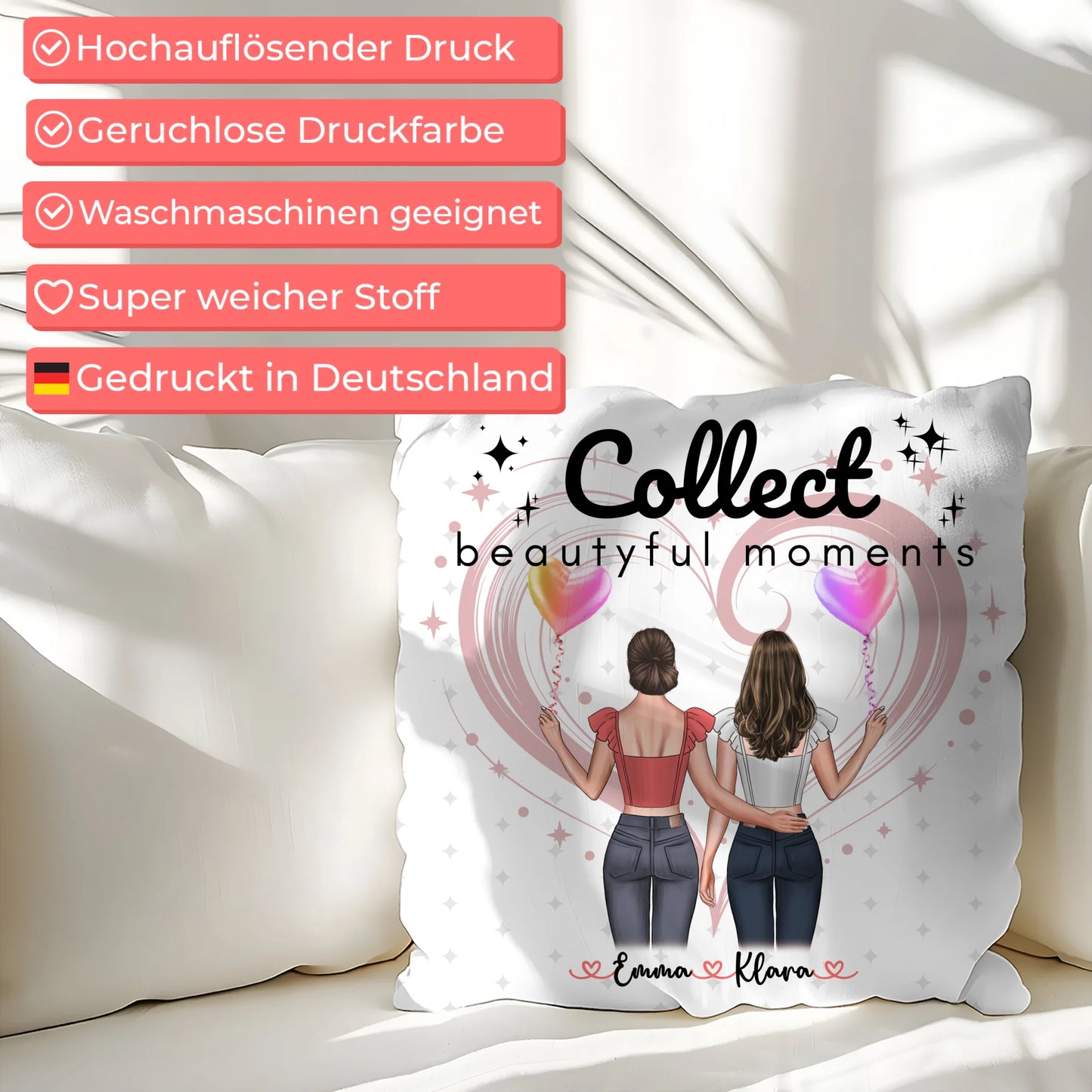 Kissen mit Foto beste Freundin personalisiert mit Namen & Spruch