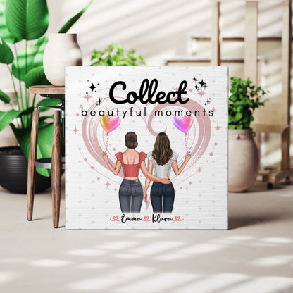 Fotogeschenk beste Freundin Leinwand 2 Clipart Frauen, Namen & Spruch 3