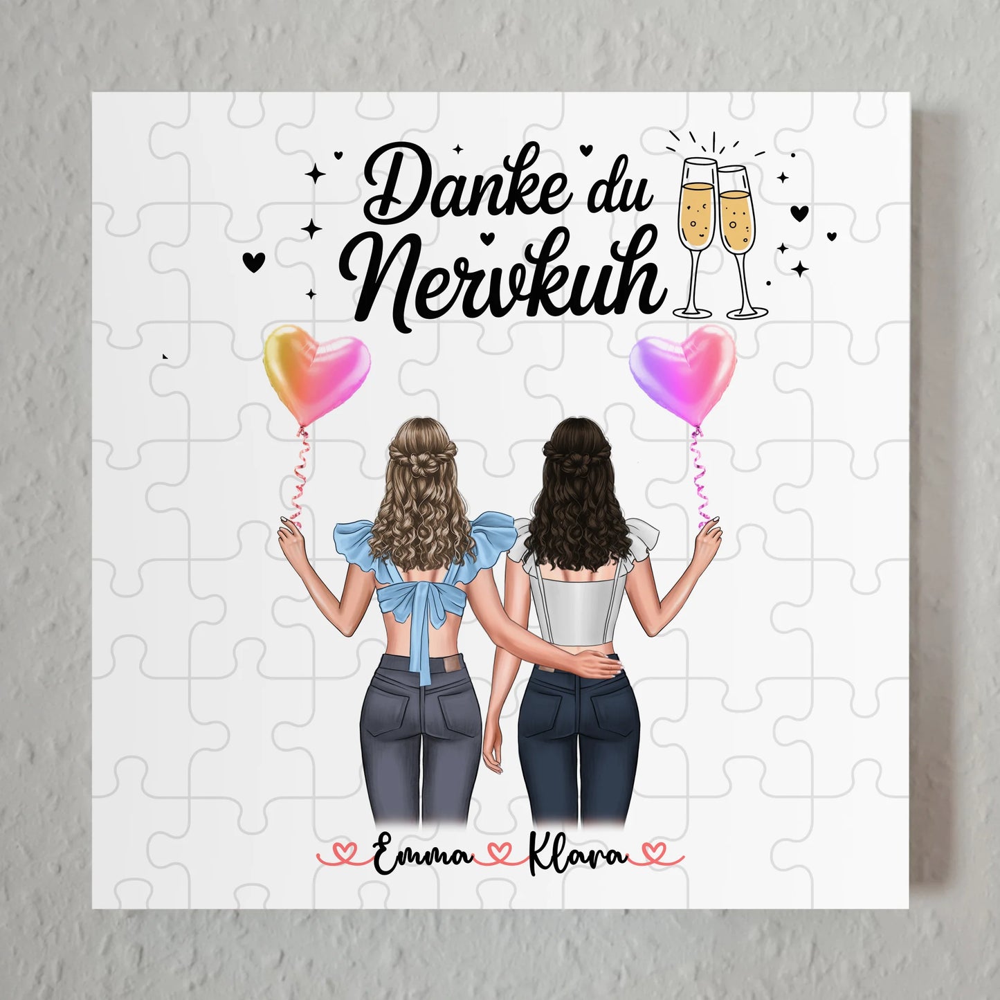 Fotoboard beste Freundinnen mit Namen und Spruch