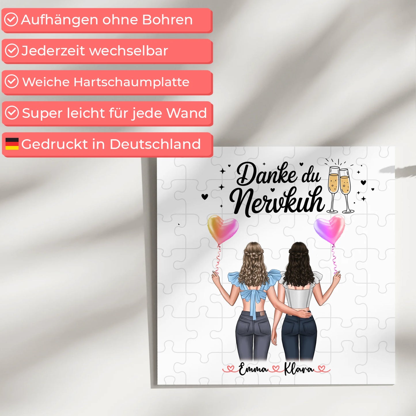 Fotoboard beste Freundinnen mit Namen und Spruch