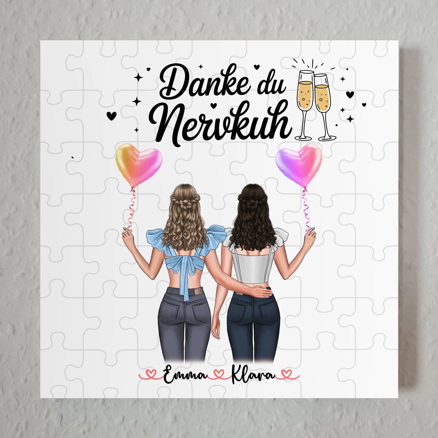 Fotoboard beste Freundinnen mit Namen und Spruch