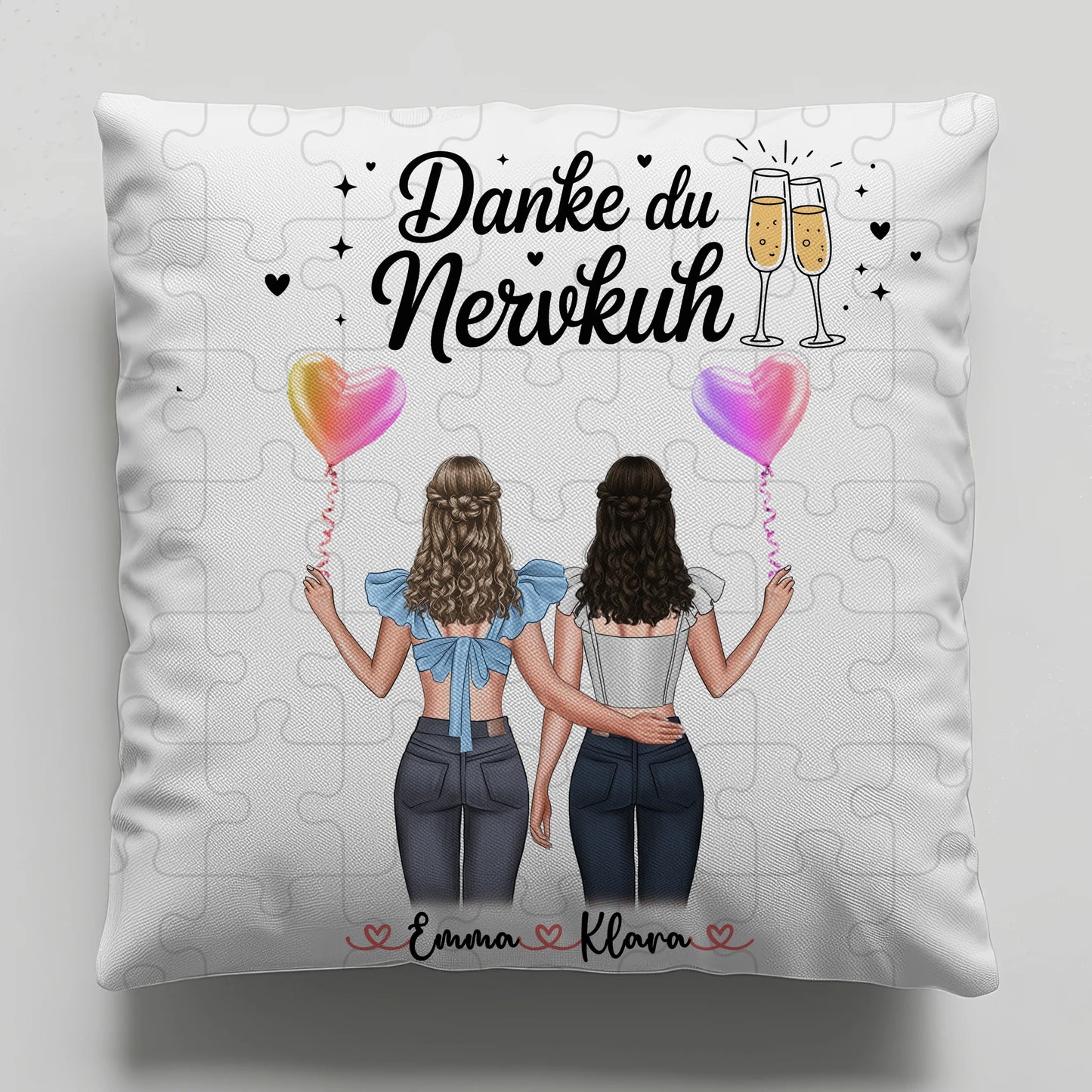 Kissen Mit Namen Beste Freundin mit Clipart & Wunschtext