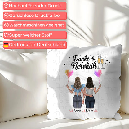 Kissen Mit Namen Beste Freundin mit Clipart & Wunschtext