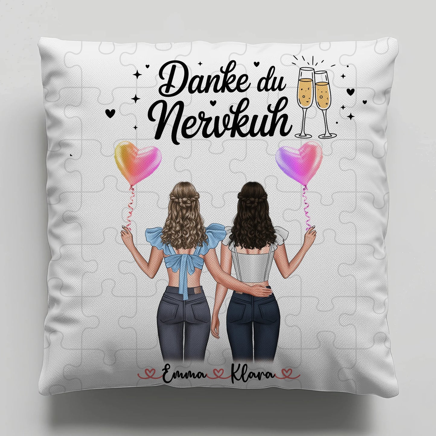 Kissen Mit Namen Beste Freundin mit Clipart & Wunschtext