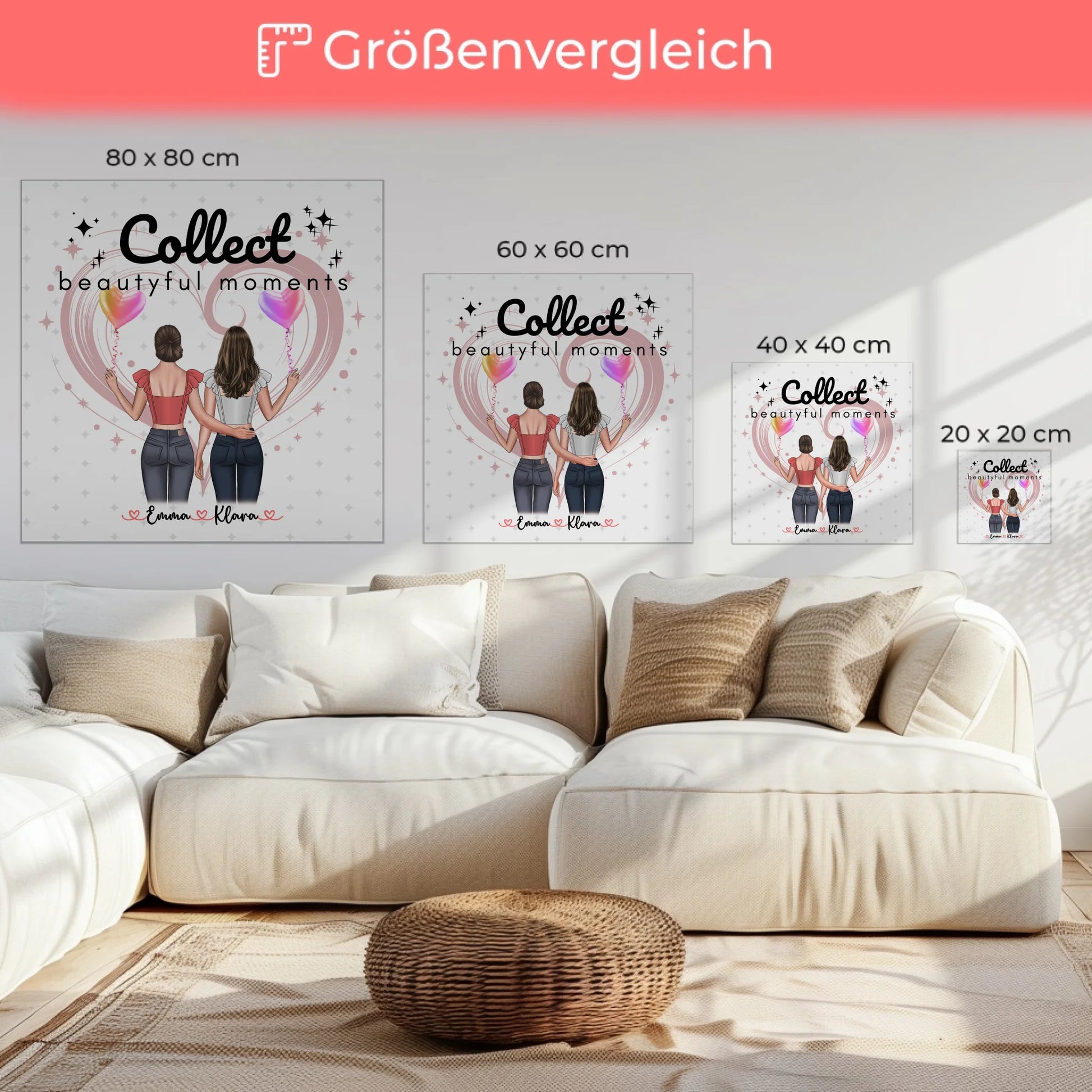 Fotogeschenk beste Freundin Leinwand 2 Clipart Frauen, Namen & Spruch 6