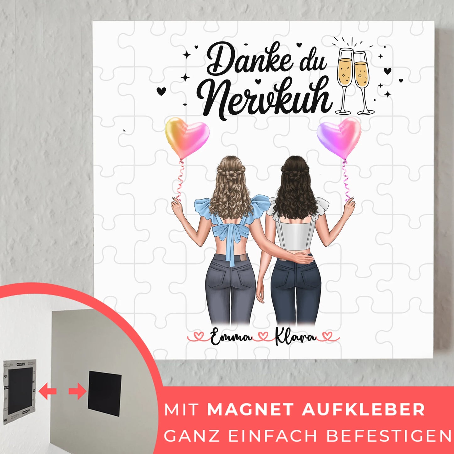 Fotoboard beste Freundinnen mit Namen und Spruch