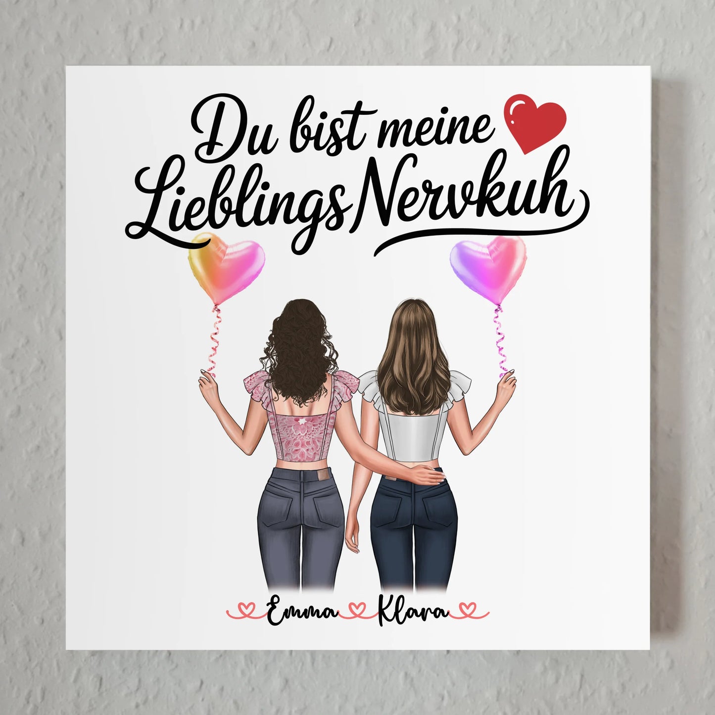 Freundinnen Bild Personalisiert 2 Frauen, Namen, Hintergrund & Spruch - Beste Freundin