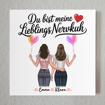 Freundinnen Bild Personalisiert 2 Frauen, Namen, Hintergrund & Spruch - Beste Freundin