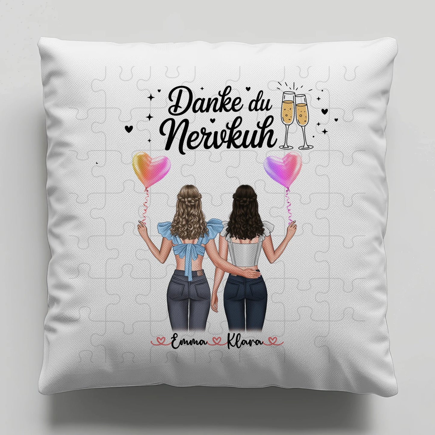 Kissen Mit Namen Beste Freundin mit Clipart & Wunschtext