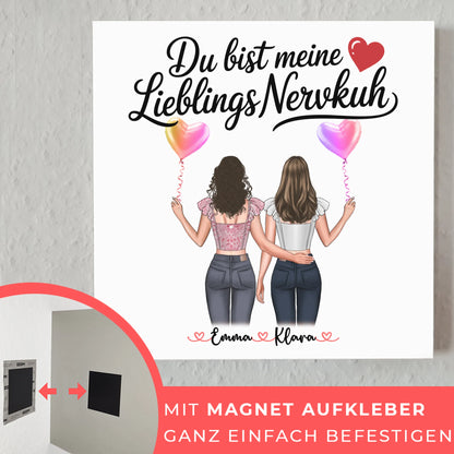 Freundinnen Bild Personalisiert 2 Frauen, Namen, Hintergrund & Spruch - Beste Freundin