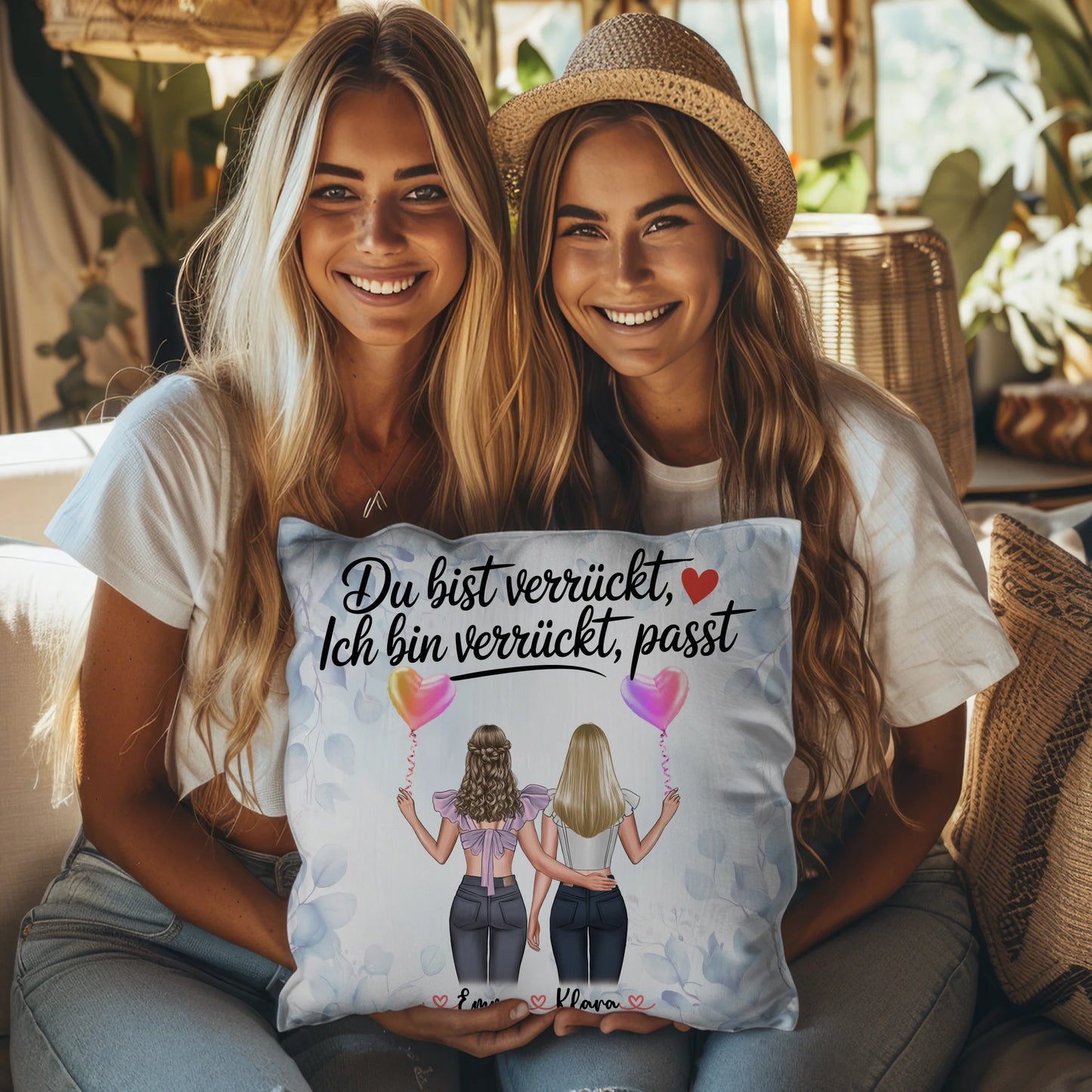 Namen Kissen Beste Freundin - Du verrückt Ich verrückt Passt personalisierbar