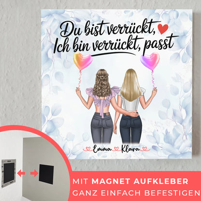 Beste Freundinnen Fotoboard mit 2 Clipart Frauen, Namen und Wunschtext
